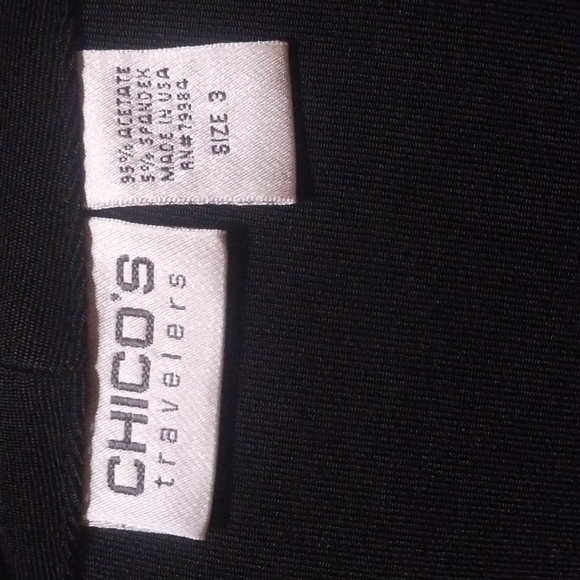 Chico's Travelers Black Open Front Slinky Knit Cardigan Capsule Stretch Size 3 - Picture 8 of 10